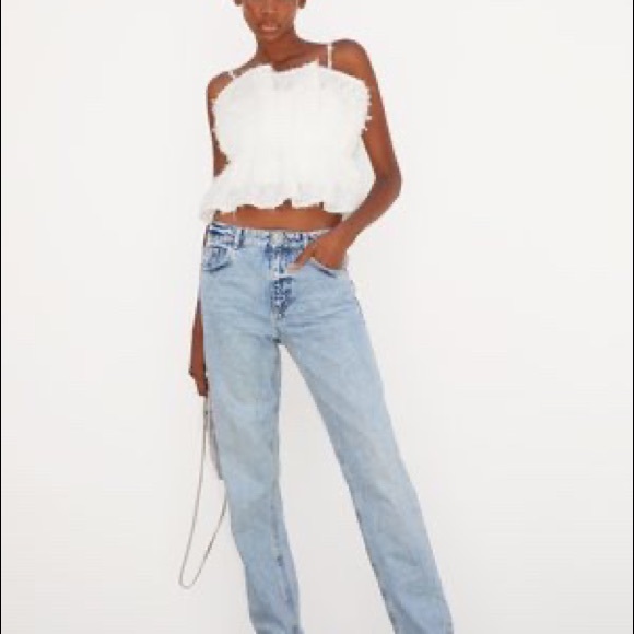 hi rise split slim fit jeans zara